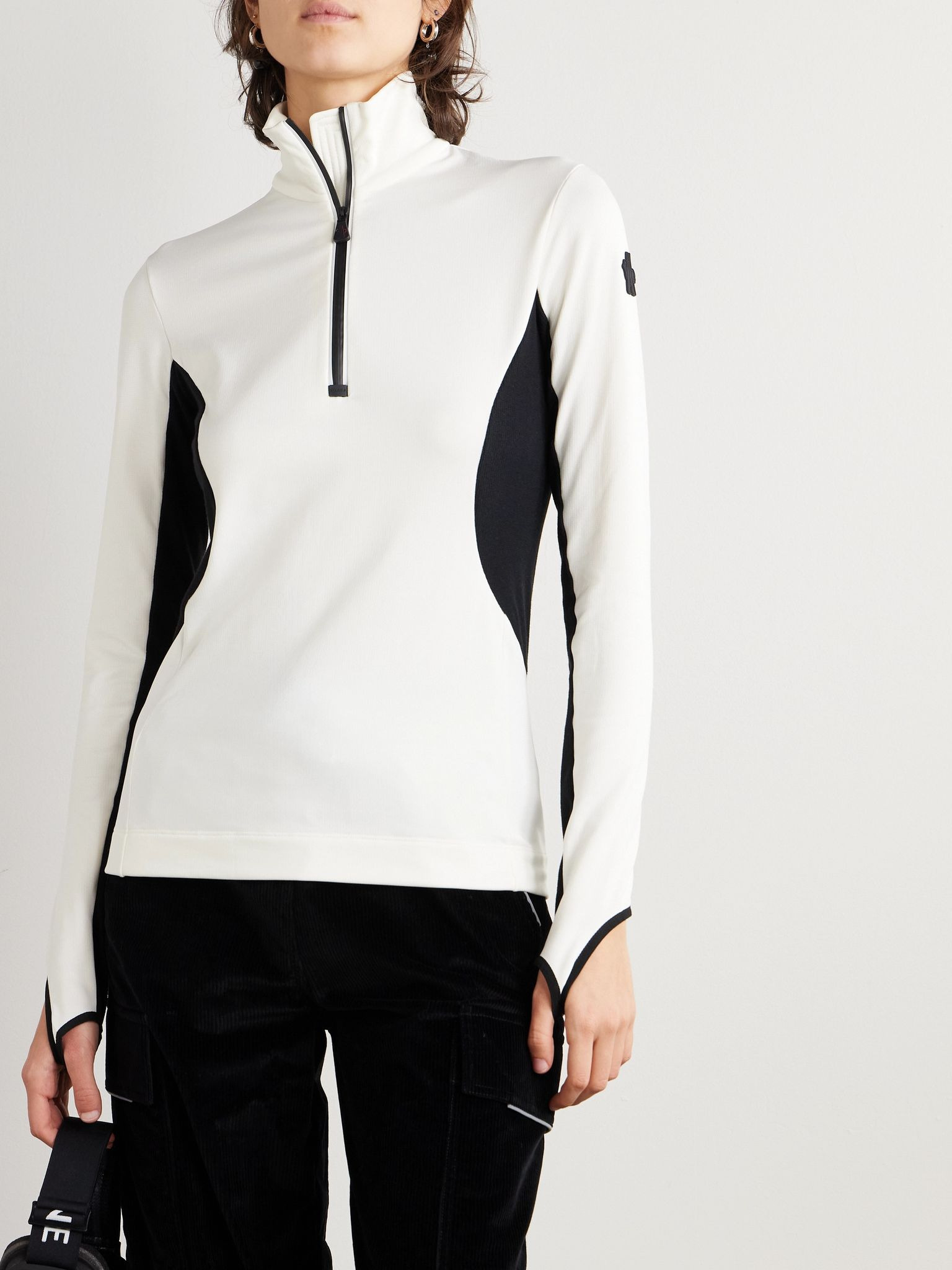 Color-block stretch-jersey base layer White - 3