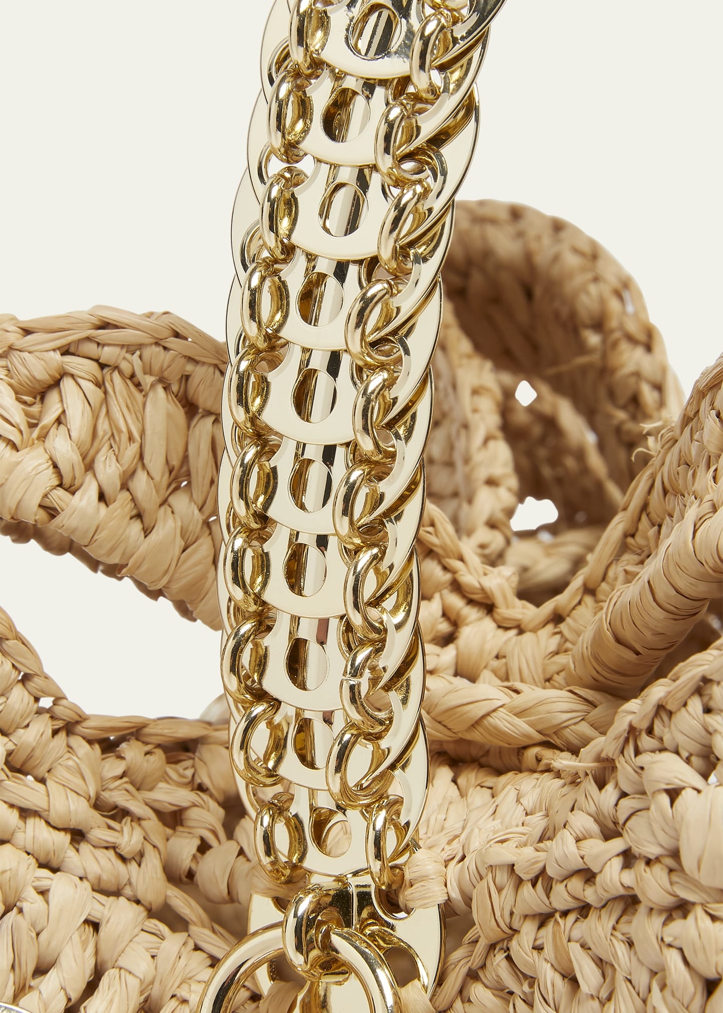 Sac a Main Disc-Link Raffia Bucket Bag - 5