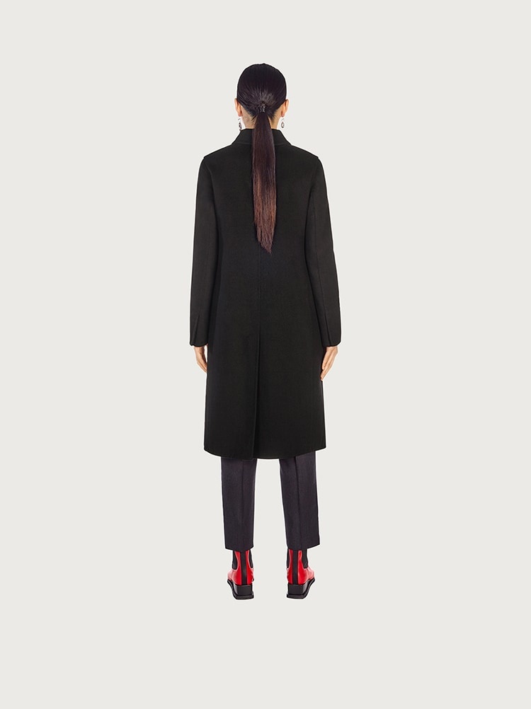 SINGLE BREASTED WOOL COAT - 3