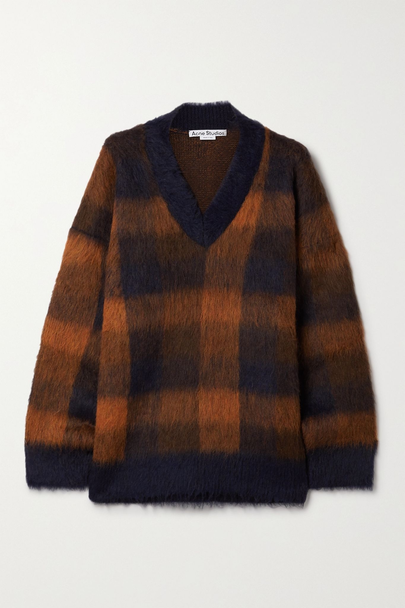 Oversized checked knitted sweater - 1