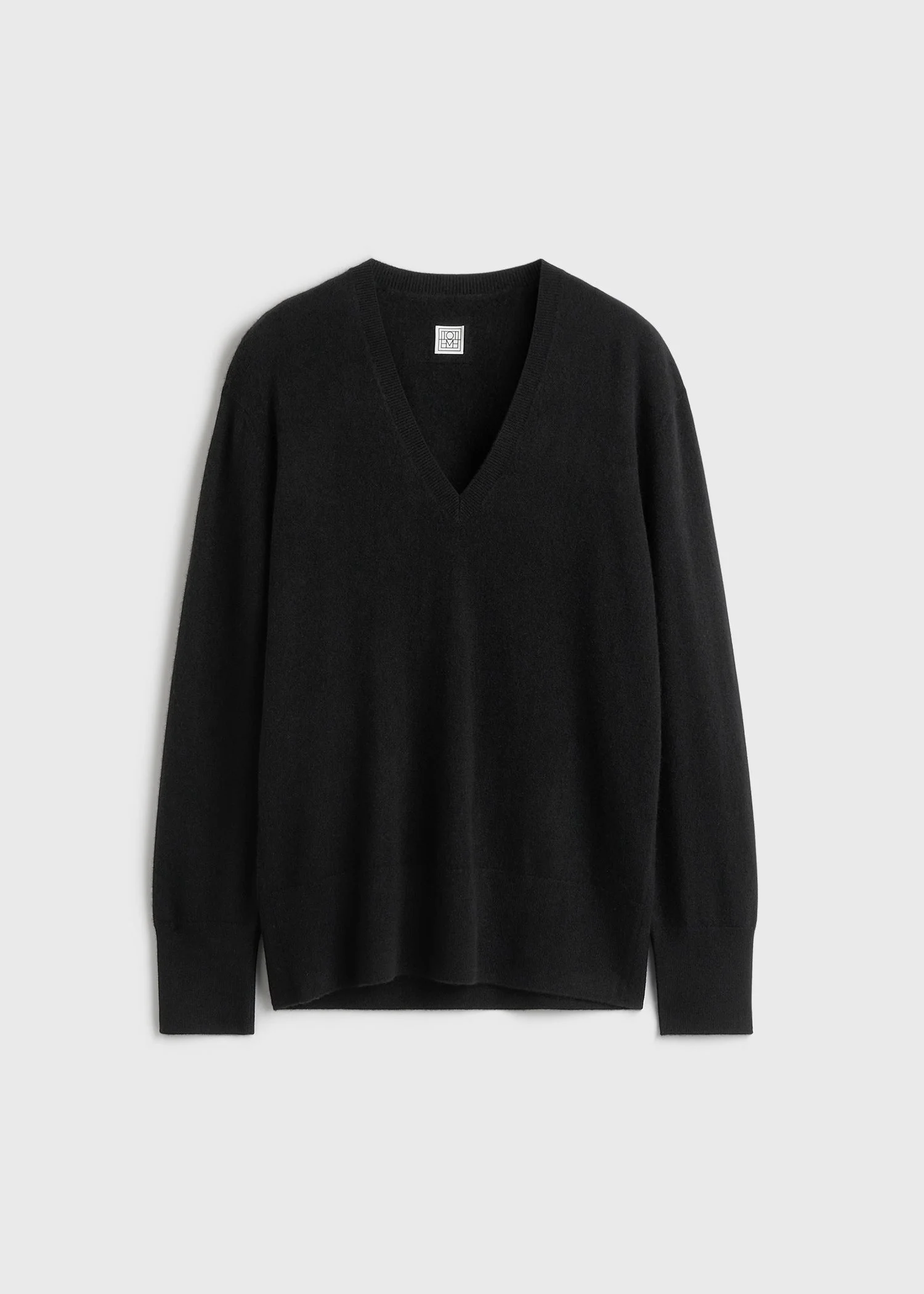 Cashmere V-neck knit black - 1