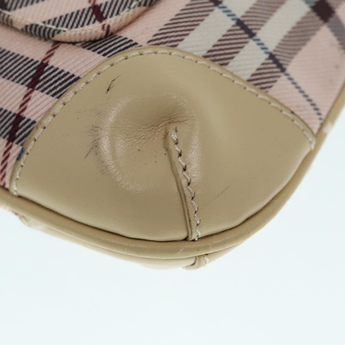 Burberry Nova Check Blue Label Shoulder Bag Nylon Beige Silver - 15