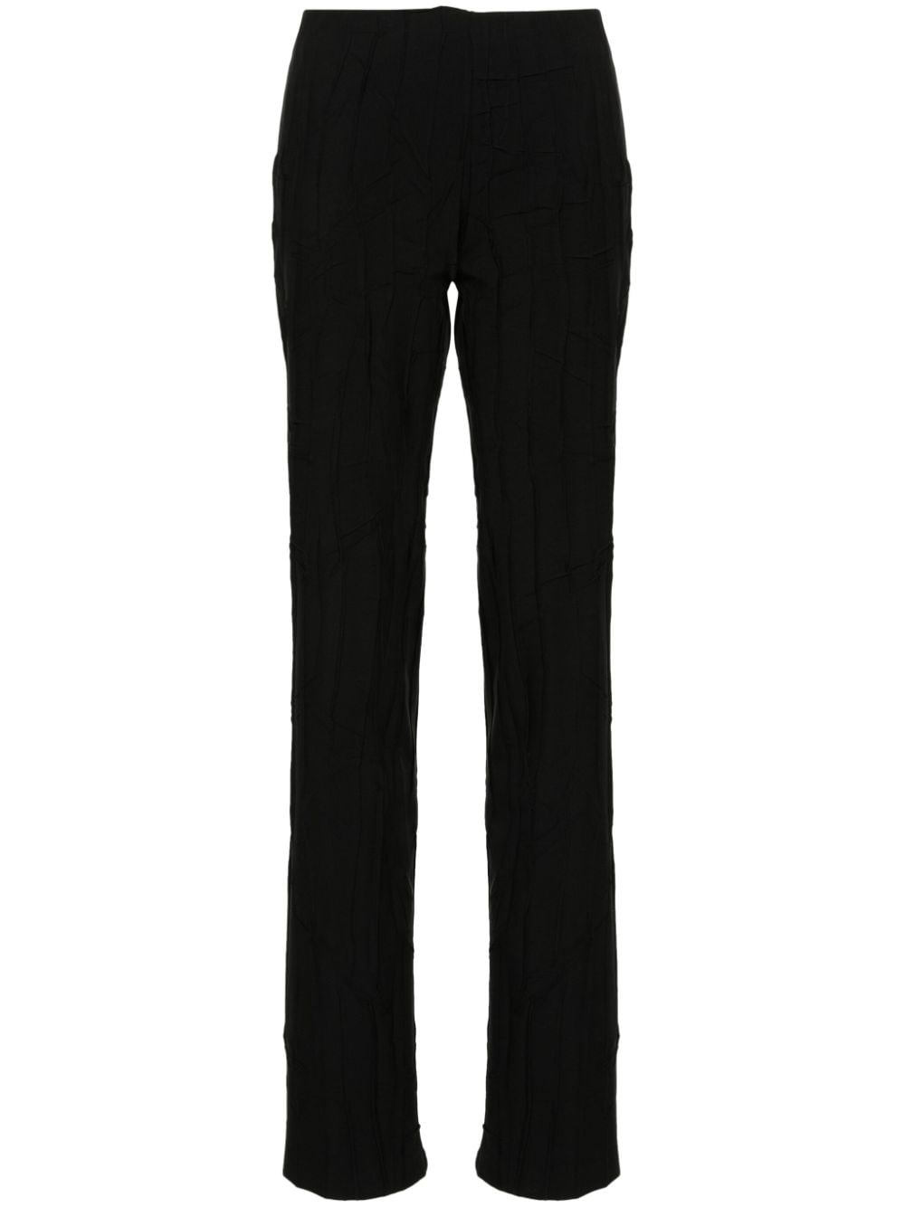 crinkled straight-leg trousers - 1