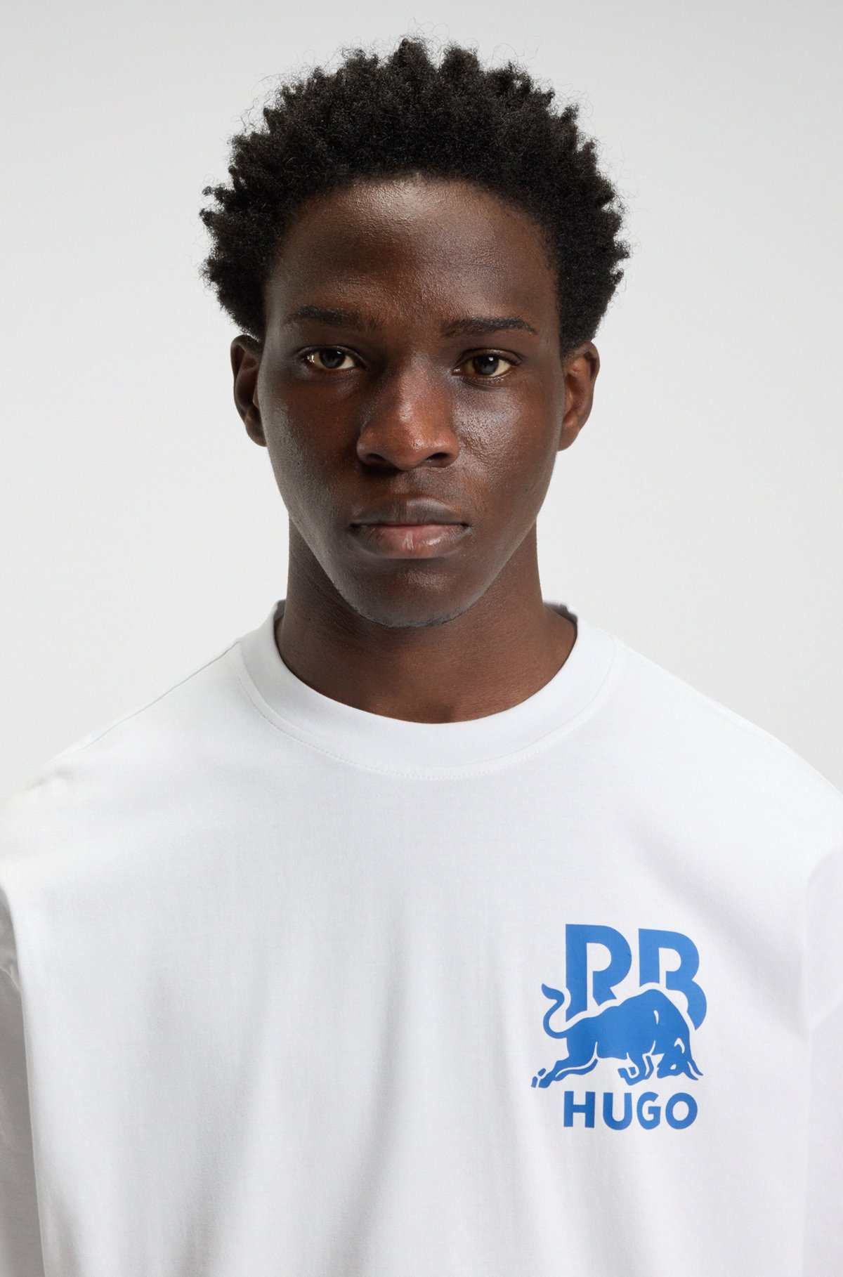 HUGO X RB COTTON T-SHIRT WITH BULL-GRAPHIC LOGO - 3