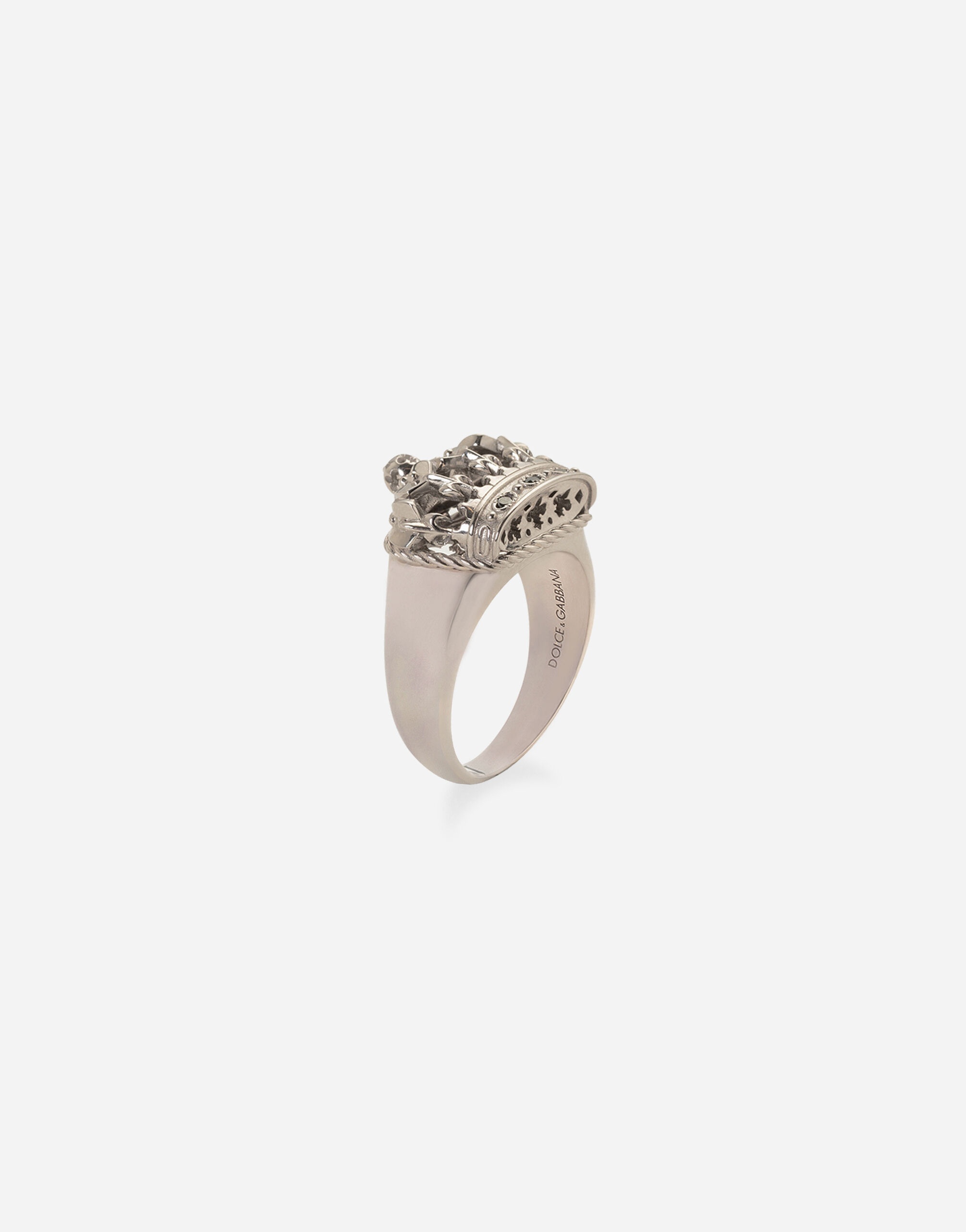 Crown white gold crown ring - 2