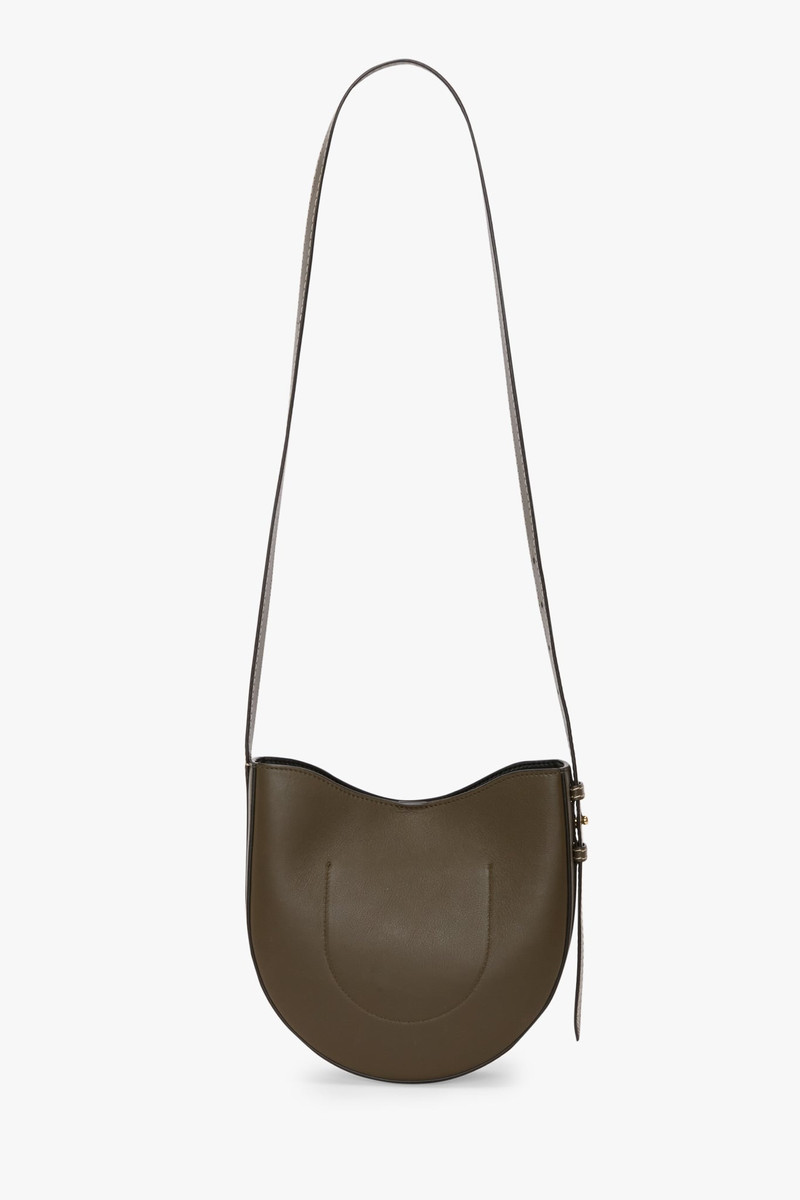 Dia Crossbody Bag In Dark Khaki Smooth Leather 6
