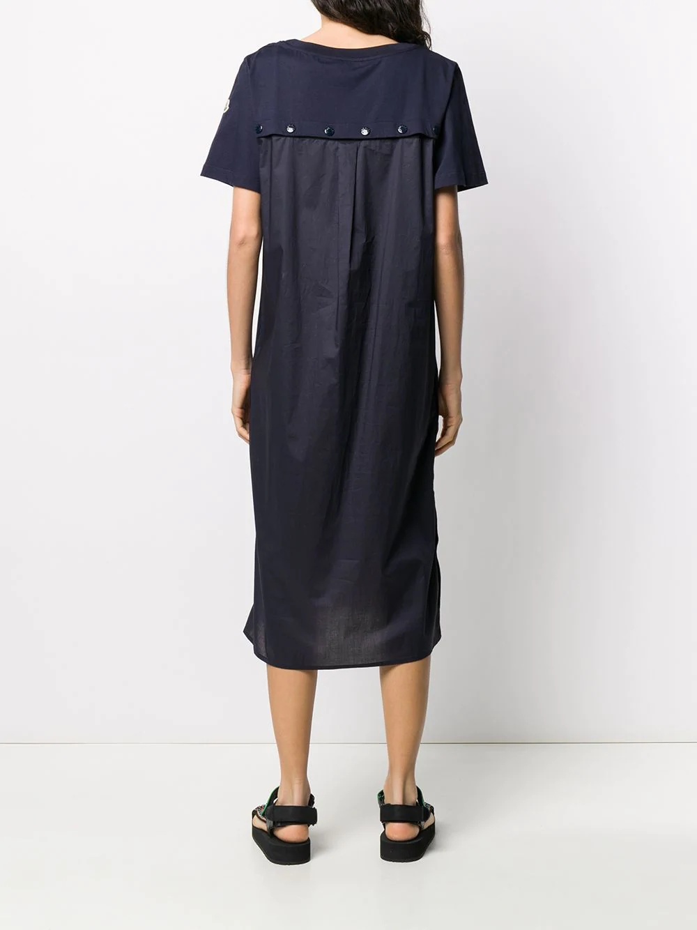 contrast panel T-shirt dress - 4