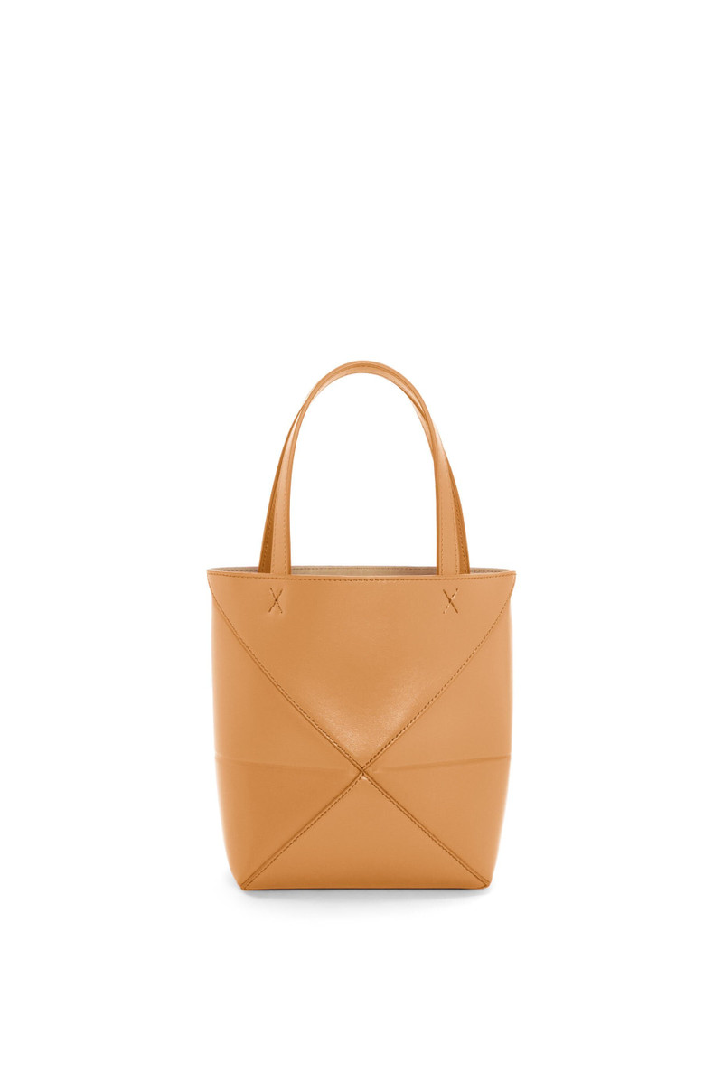 Mini Puzzle Fold Tote in shiny calfskin 6