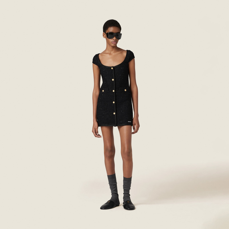Miu Miu Lamé bouclé dress outlook
