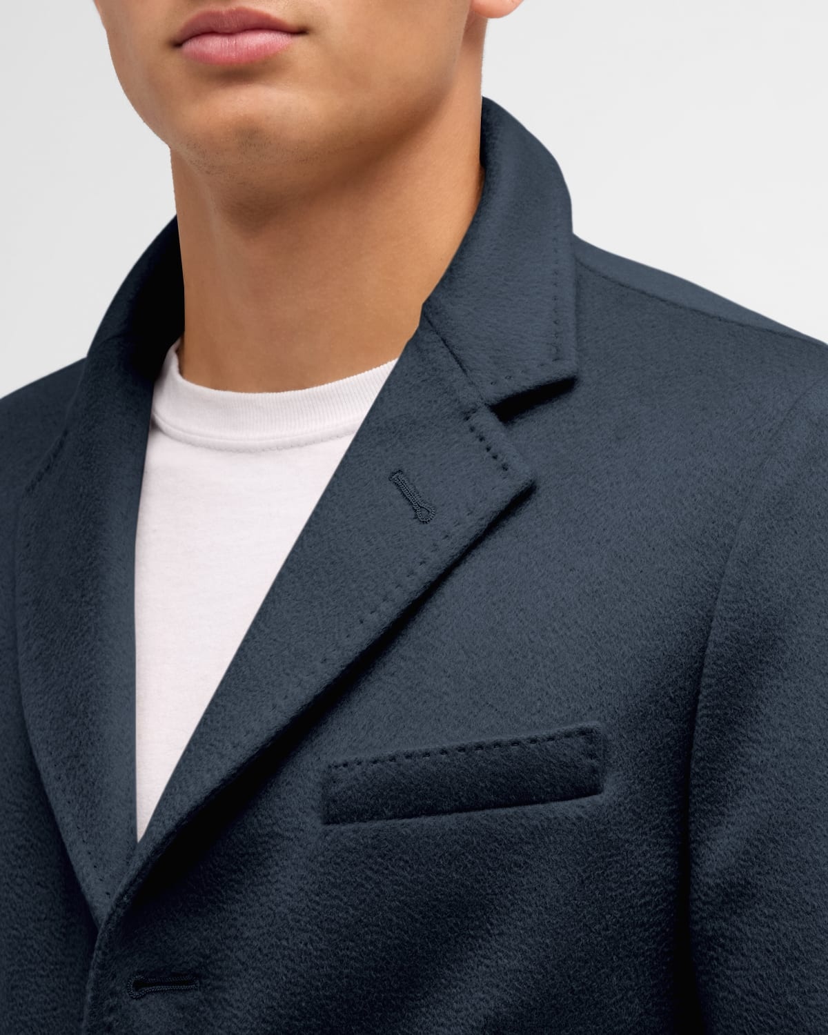 Men's Cashmere Blazer with Nylon Wind Guard - 6