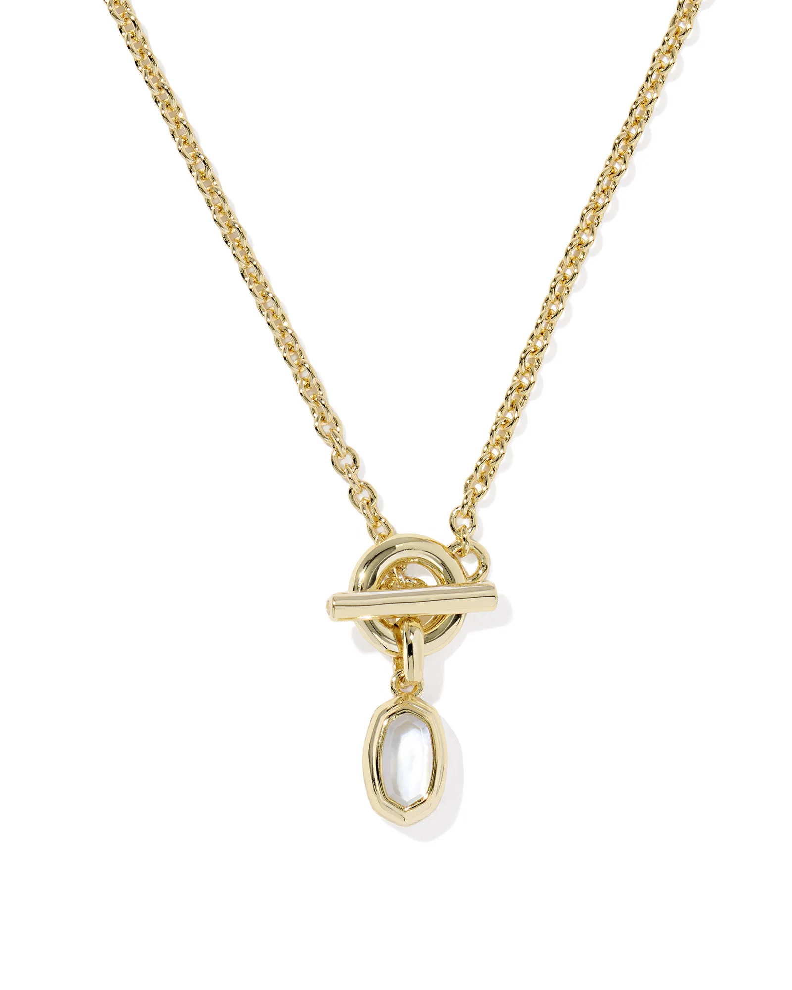 Mini Elisa Toggle Convertible Gold Short Pendant Necklace - 1
