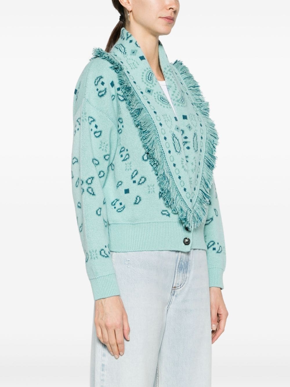 bandana-jacquard bomber cardigan - 3