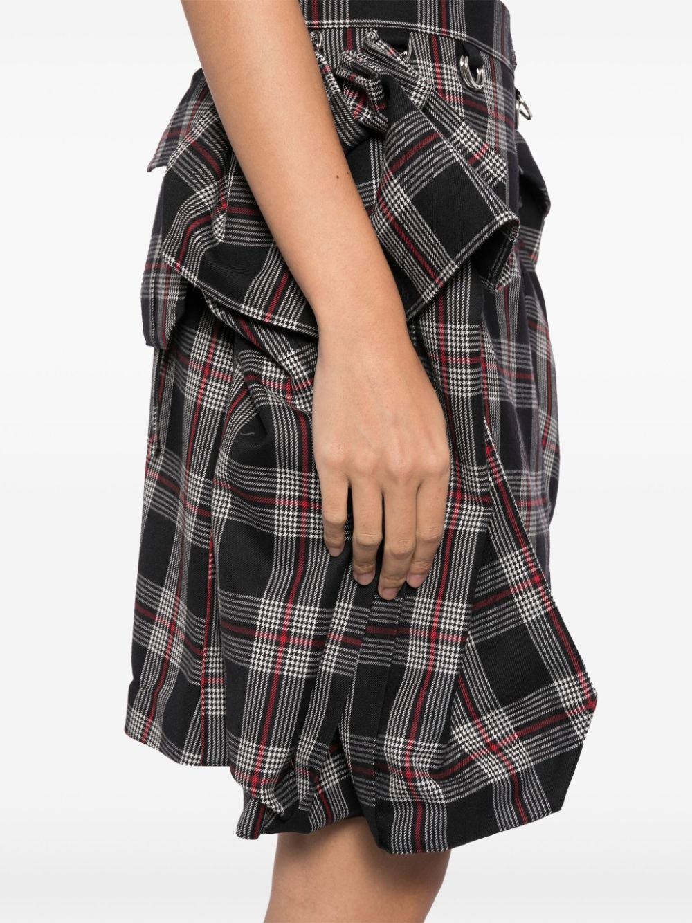 checked A-line skirt - 5