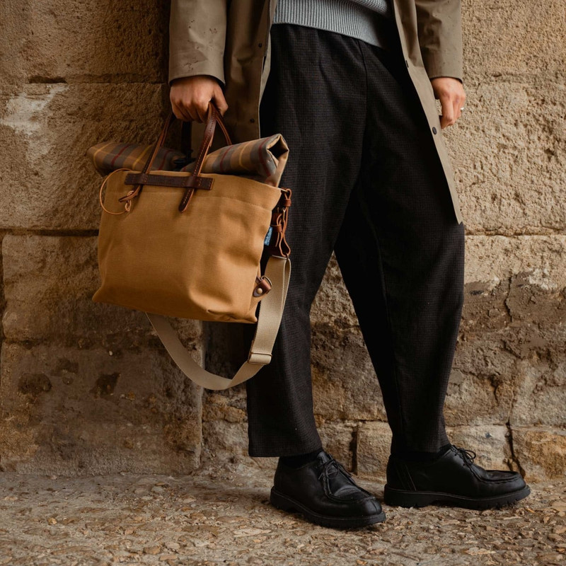 WOODY BUSINESS BAG - CHECK CAMEL 5