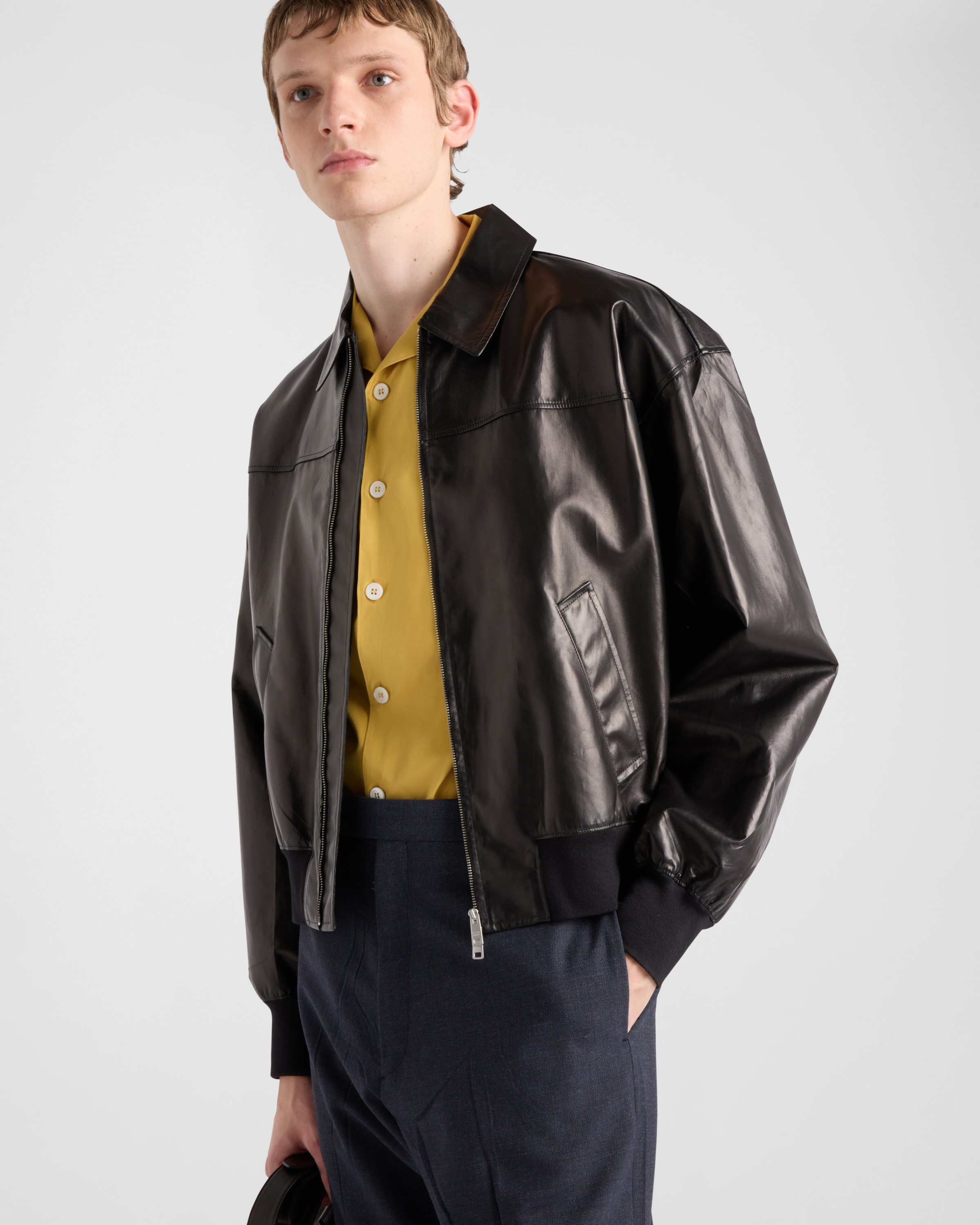 Leather bomber jacket - 6