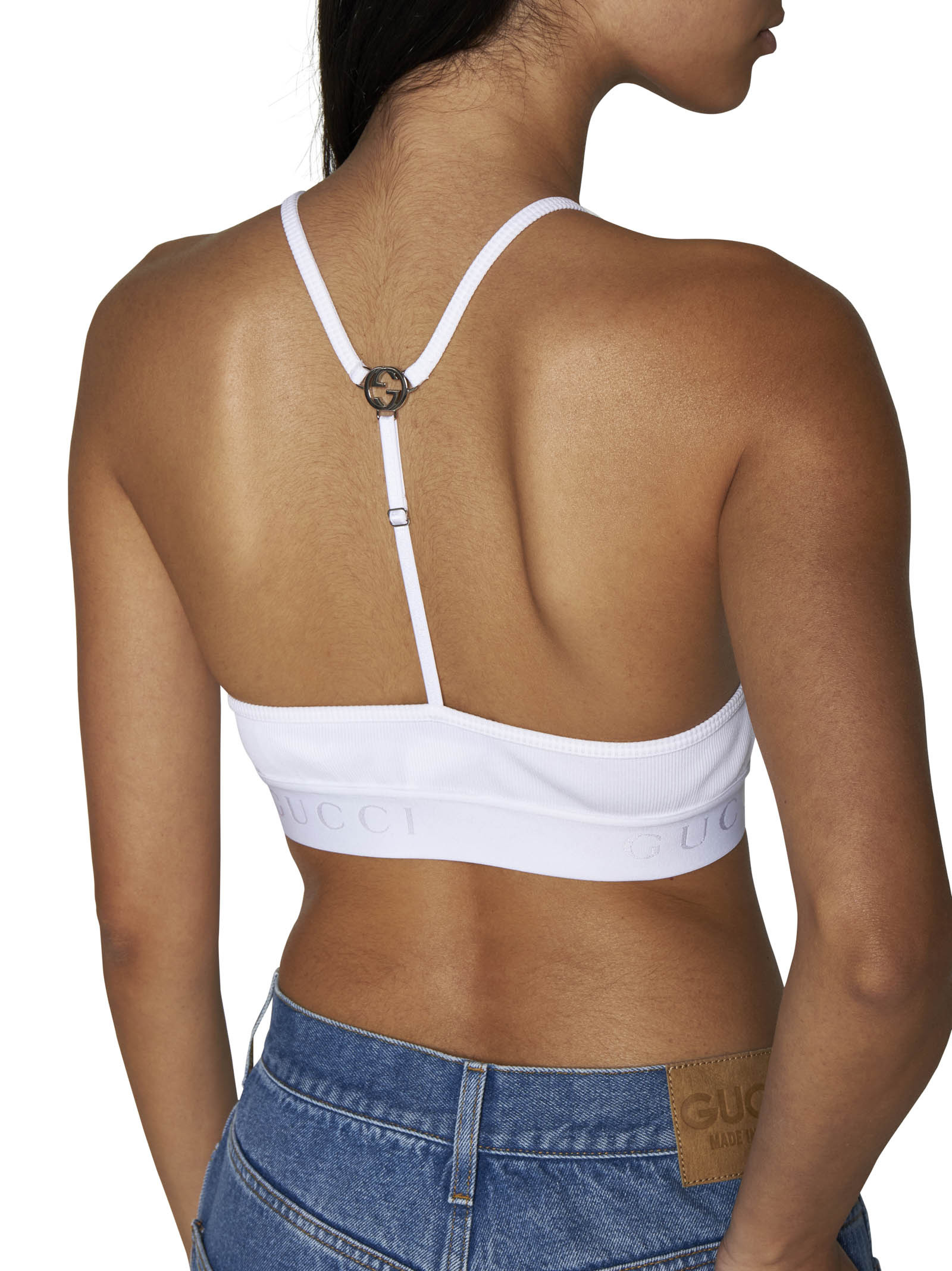 Gucci Women Logo-Plaque Jersey Crop Top - 5