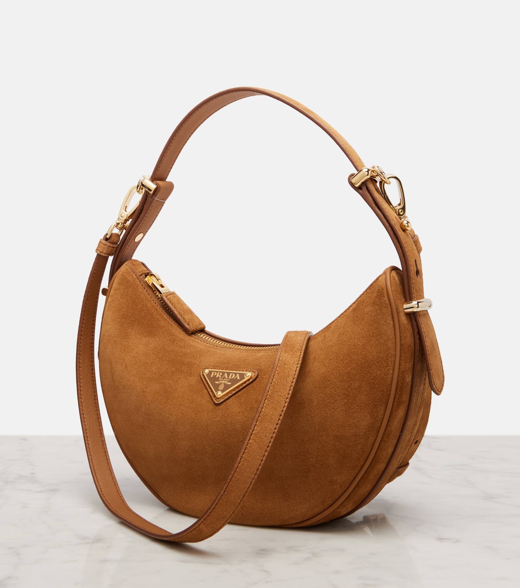 Prada Arqué suede shoulder bag - 6