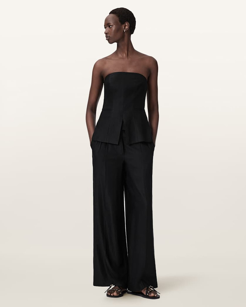 ALLSAINTS CHARLEY RELAXED FIT LINEN BLEND PANTS outlook