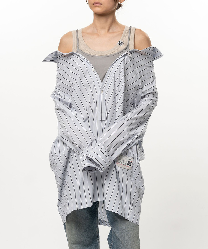 Triple Layered Stripe Shirt Dress 15
