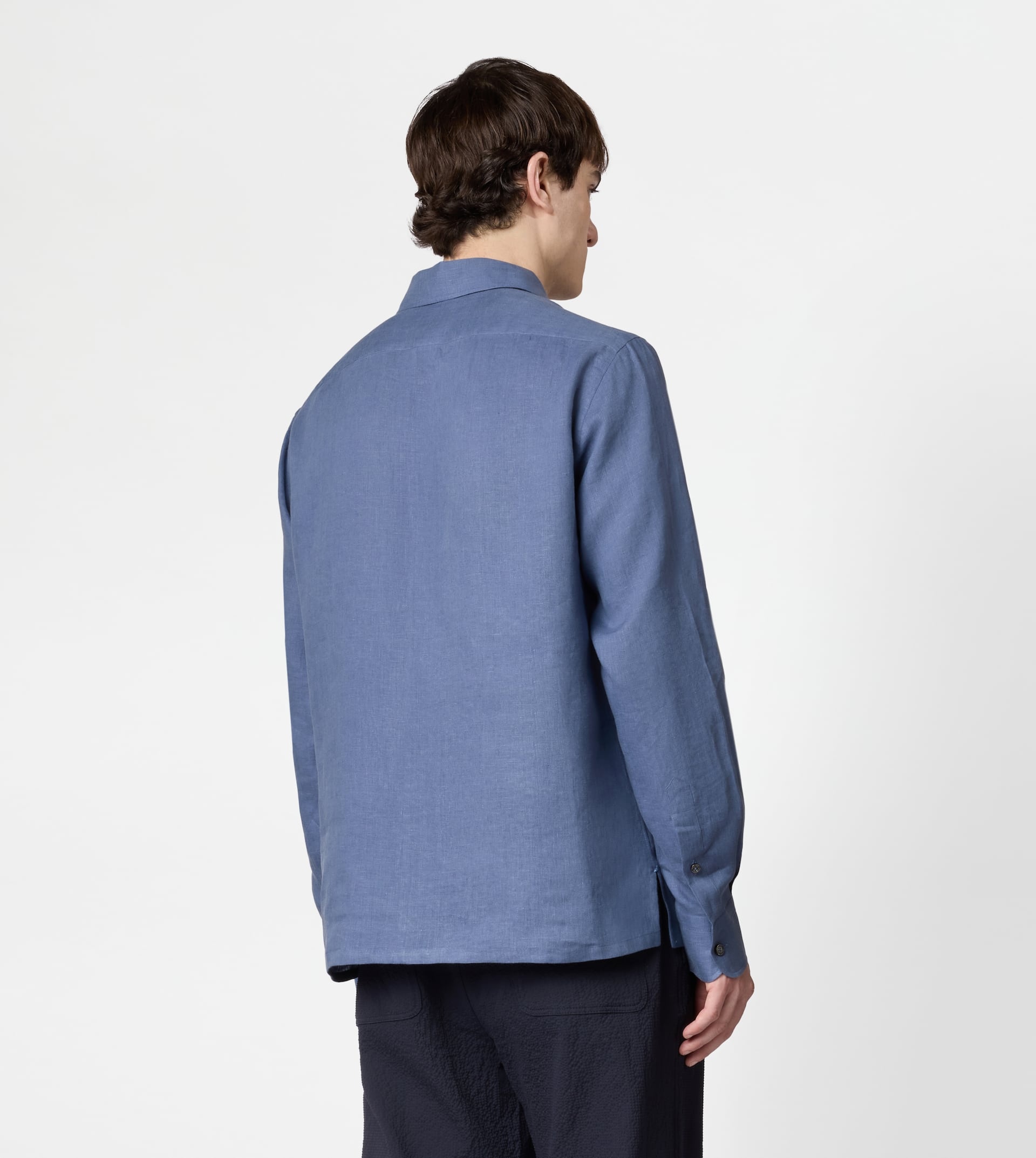 SHIRT  IN LINEN - BLUE - 4