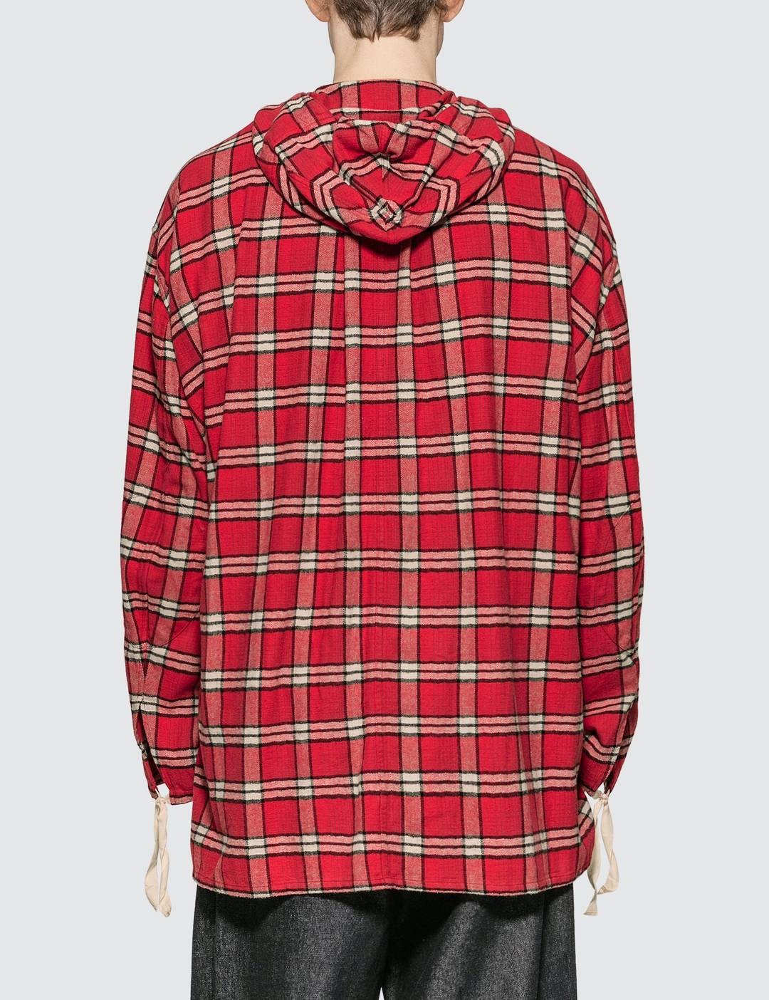 Cotton Flannel Shirt With Hood - 3