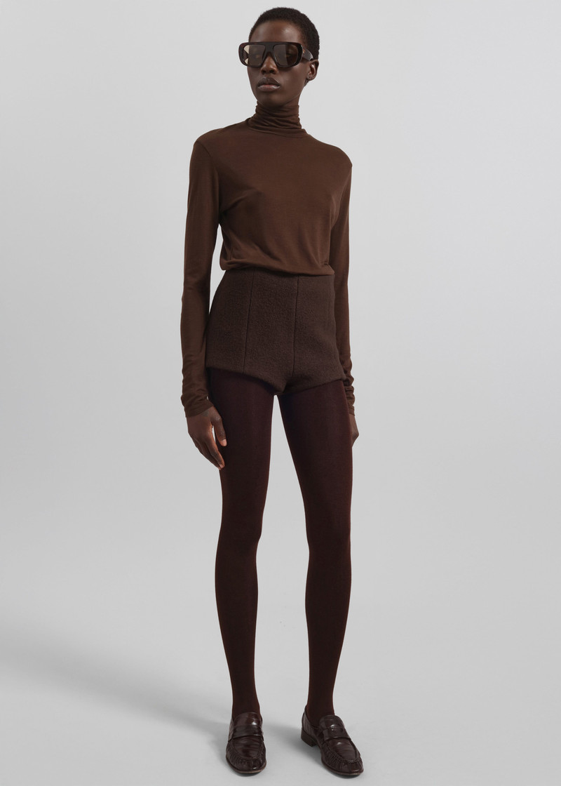 Evren Sheer Turtleneck - Brown 4