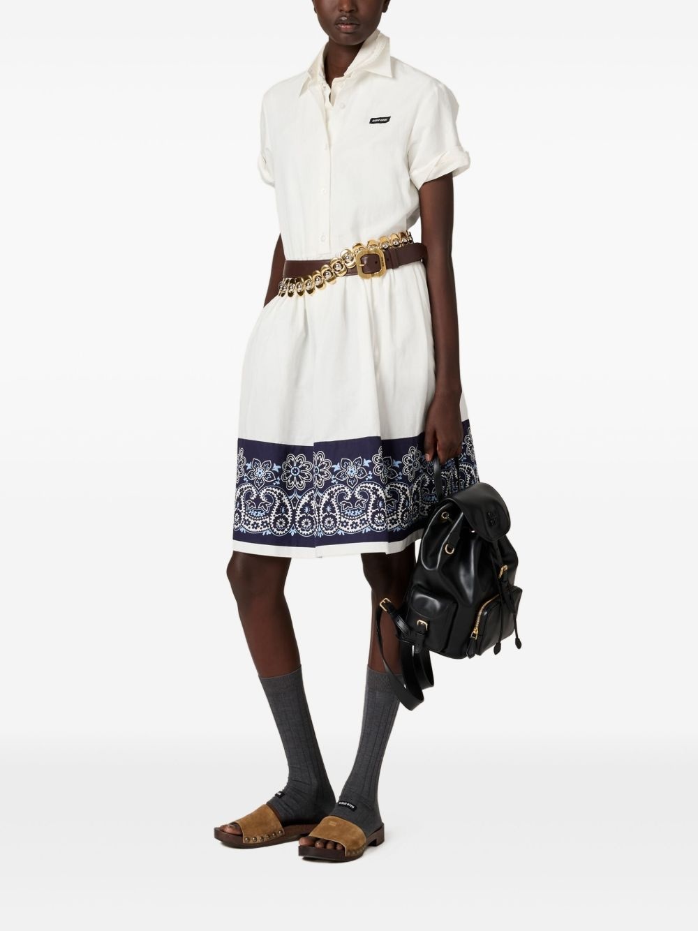 bandana-print poplin midi dress - 2