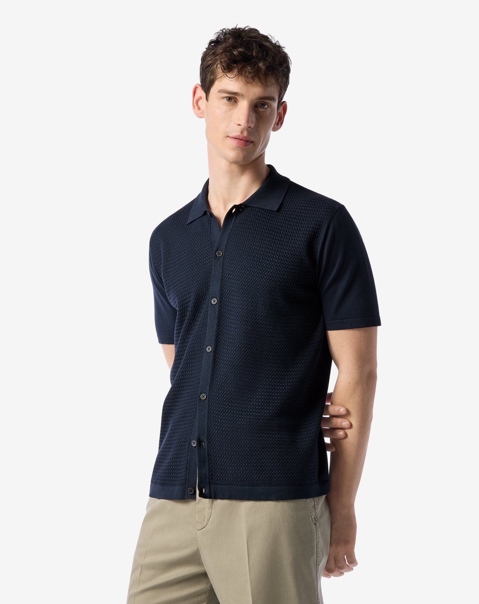 Navy blue knit shirt - 2