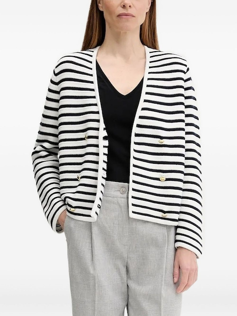 striped double-breasted cardigan 1