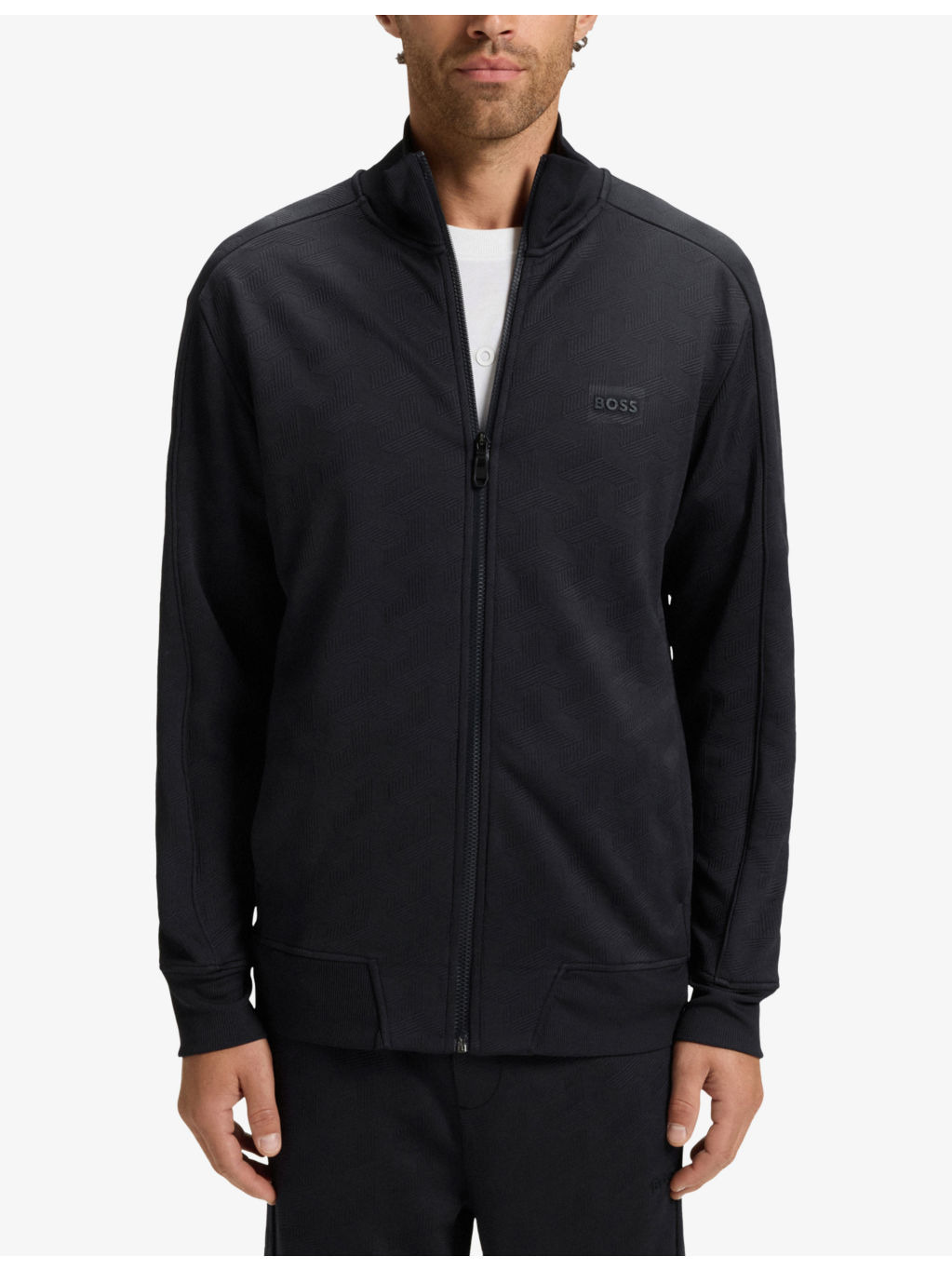 Quilted Jacquard Regular-Fit Woven Sweatshirt - 3