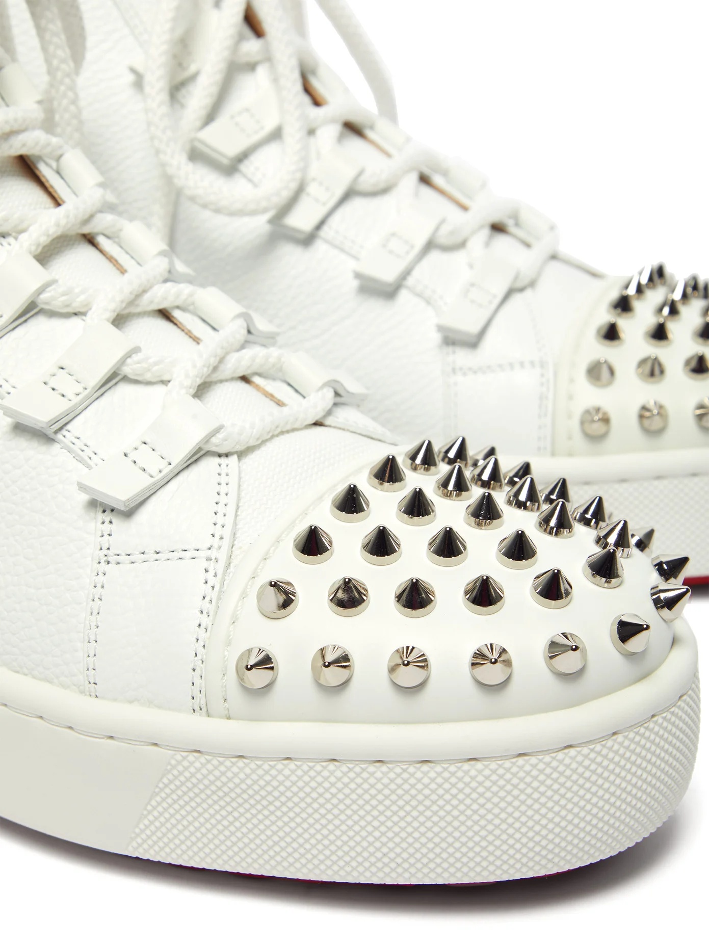 Smartic spike high-top leather trainers - 6