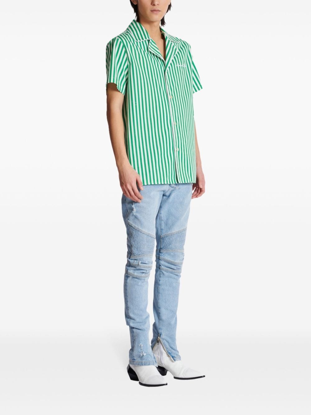 striped cotton pyjama shirt - 3