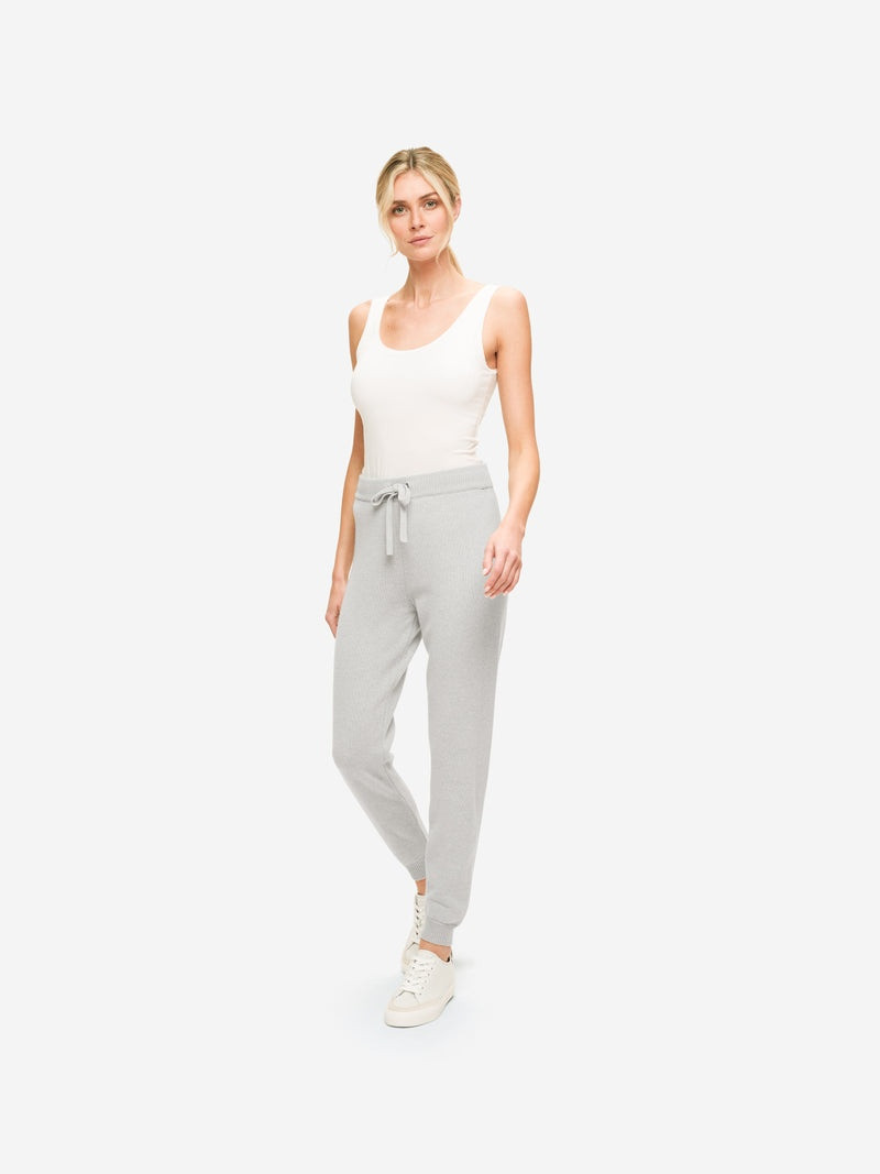 Derek Rose Women's Track Pants Daphne Cashmere Silver outlook