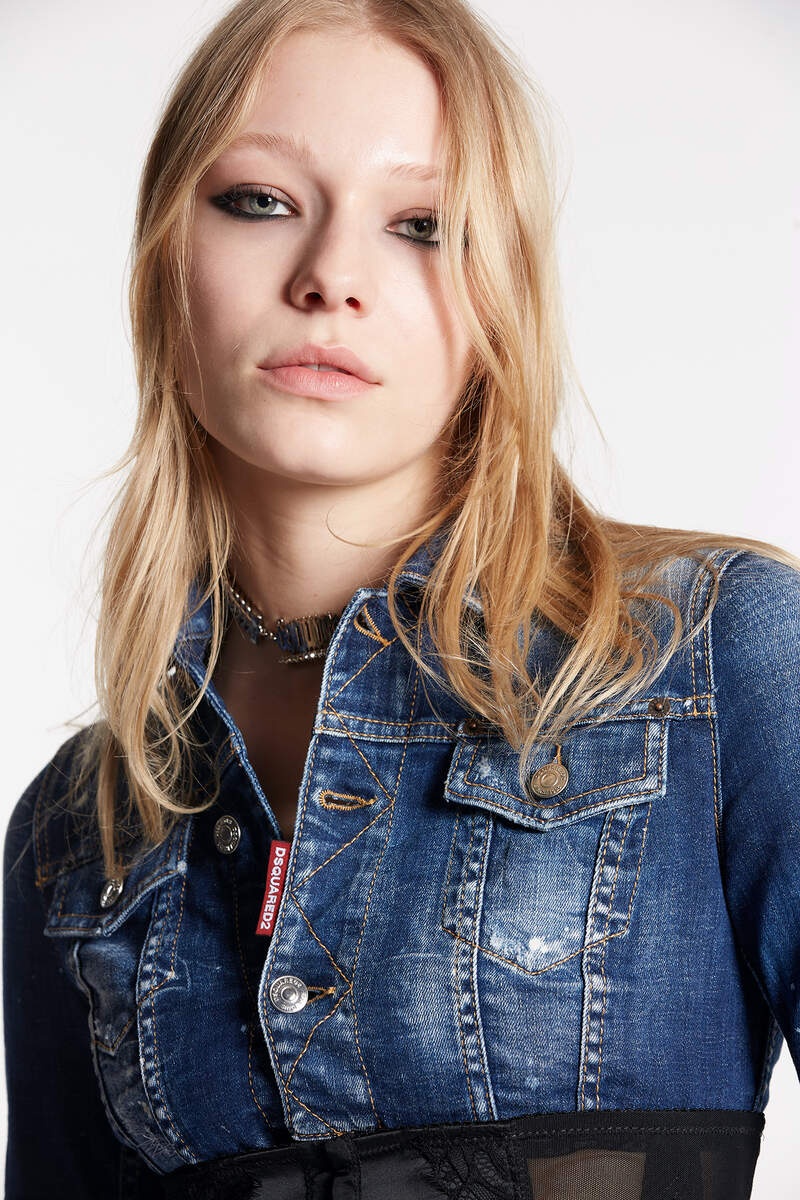 CLOUDY WASH CORSET JEAN JACKET - 3