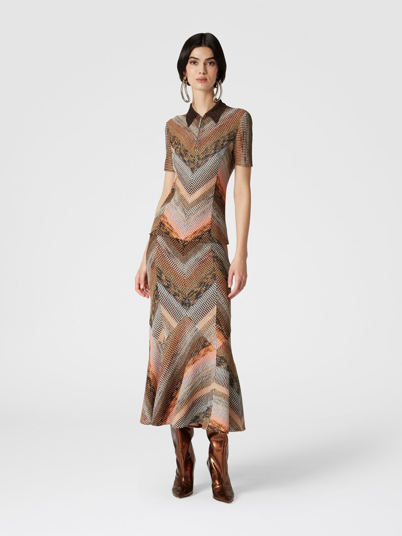 Missoni Flared lamé midi skirt with patchwork effect outlook