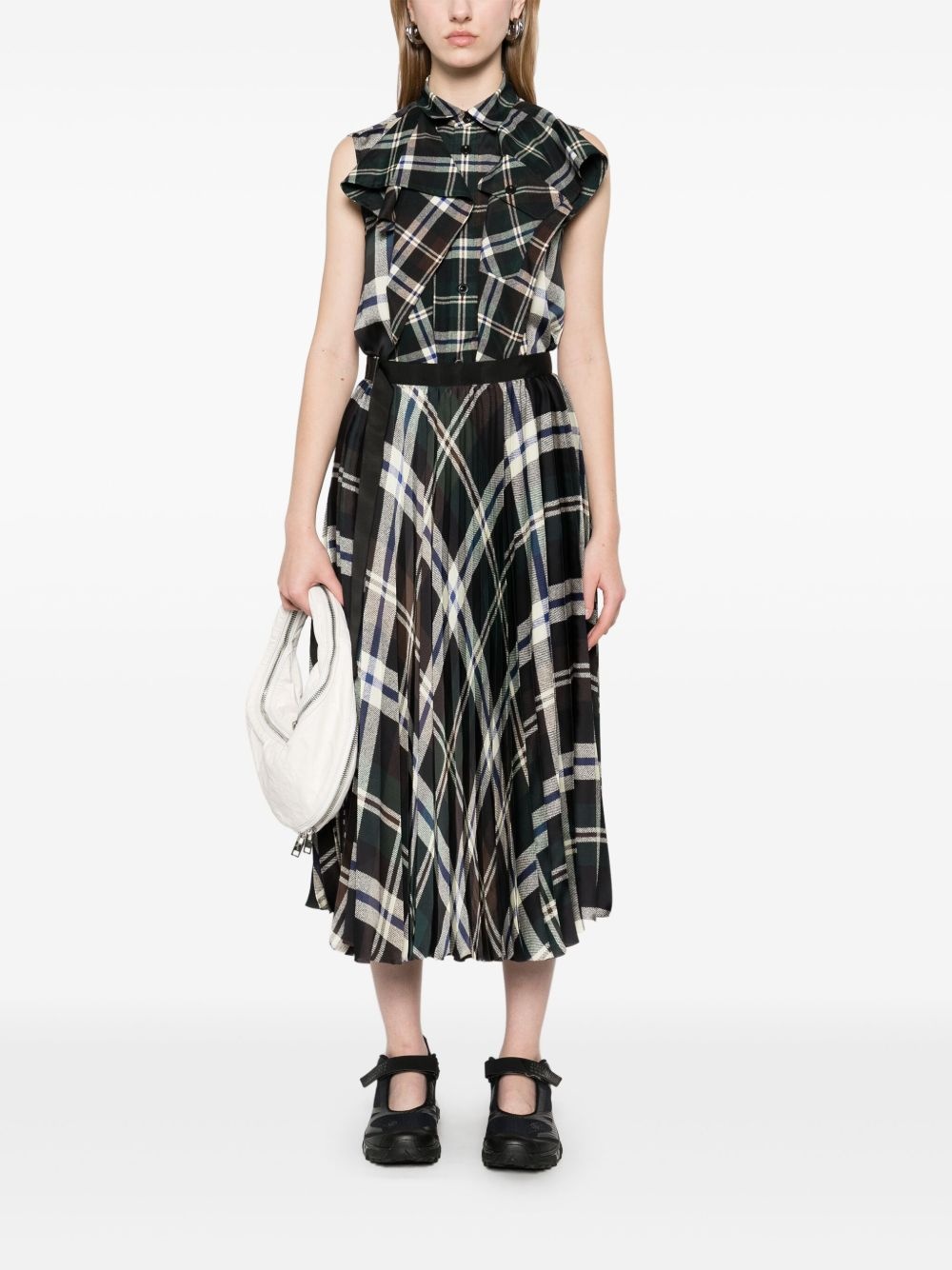 checked midi skirt - 2