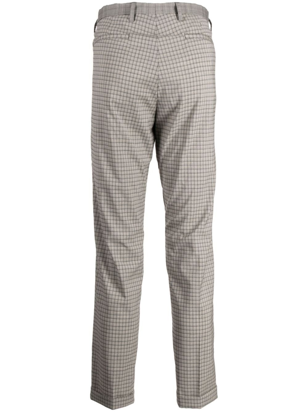 check-pattern stretch-wool trousers - 2