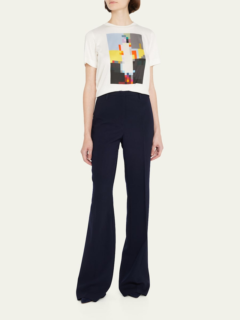 AKRIS Farrah Boot-Cut Mid-Rise Wool Pants outlook