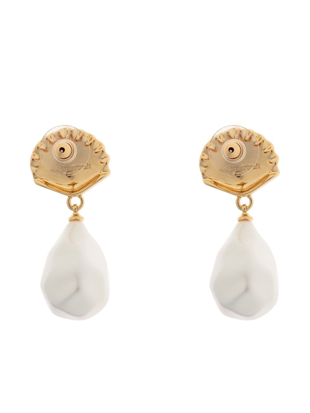 shell-shaped faux pearl-drop earrings - 3