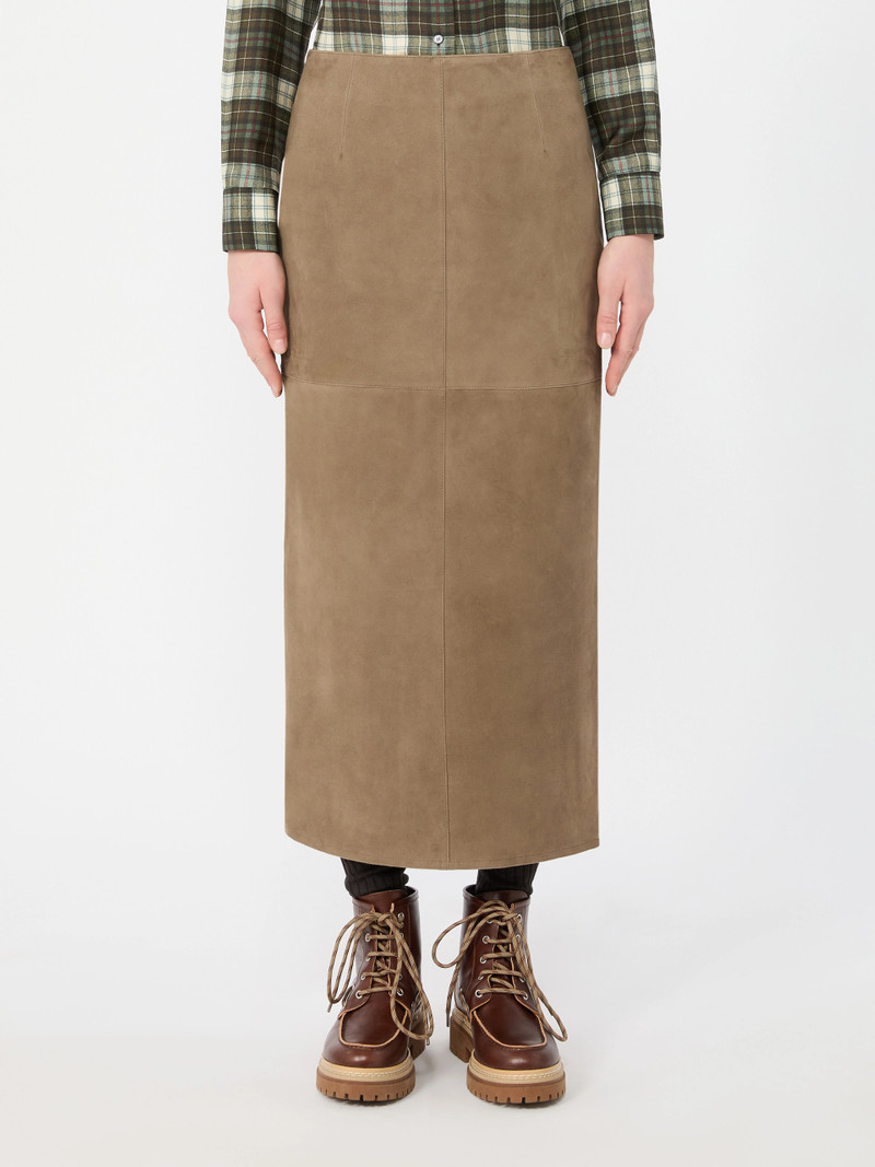 PALMI Suede skirt - KAKI 3