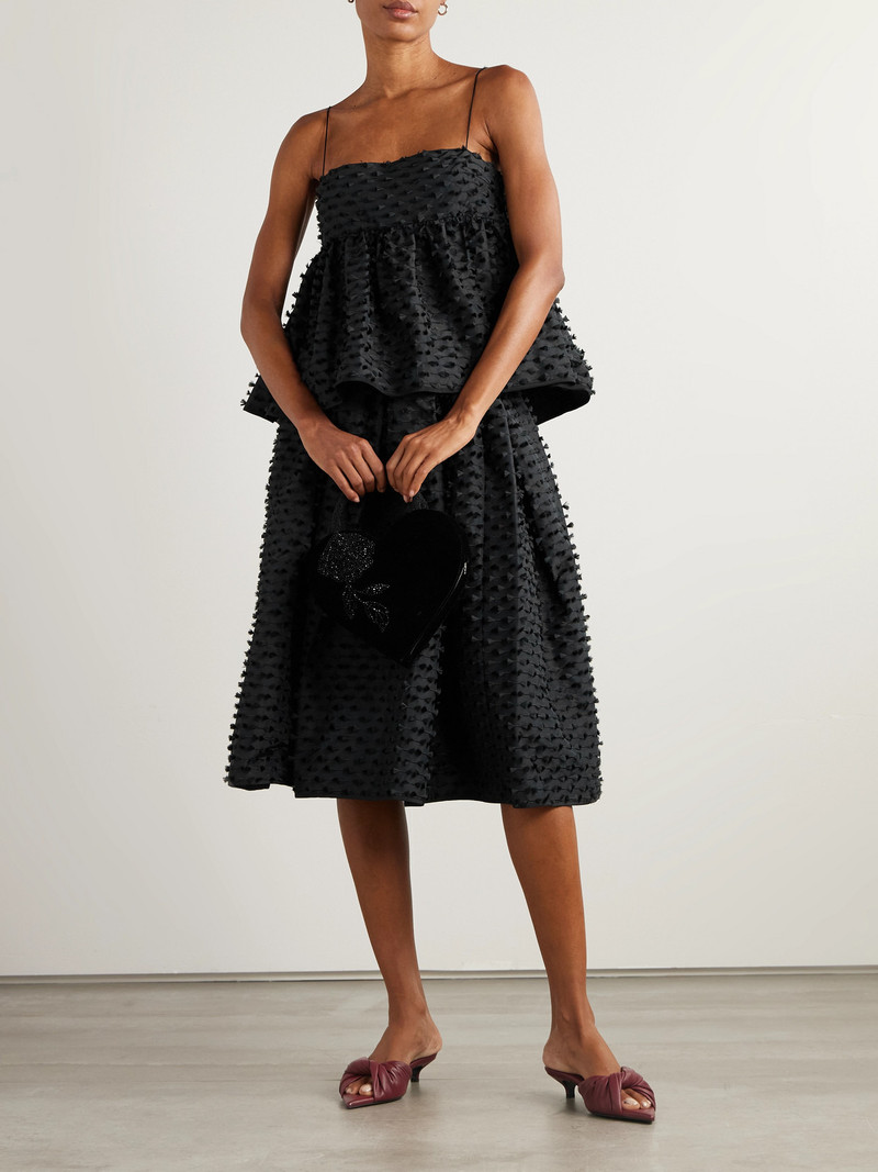 CECILIE BAHNSEN Mala Pleated Fil Coupé Shell Midi Skirt outlook