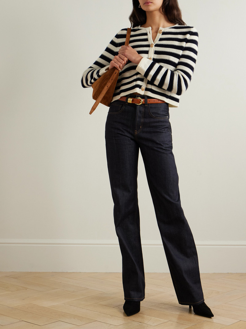 Allude Striped Wool And Cashmere-blend Cardigan outlook