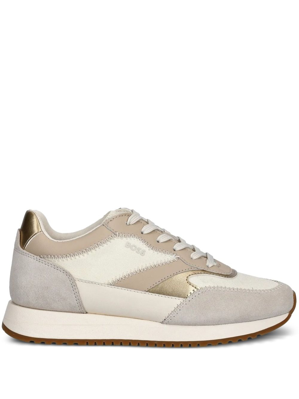 suede-leather panel sneakers - 1