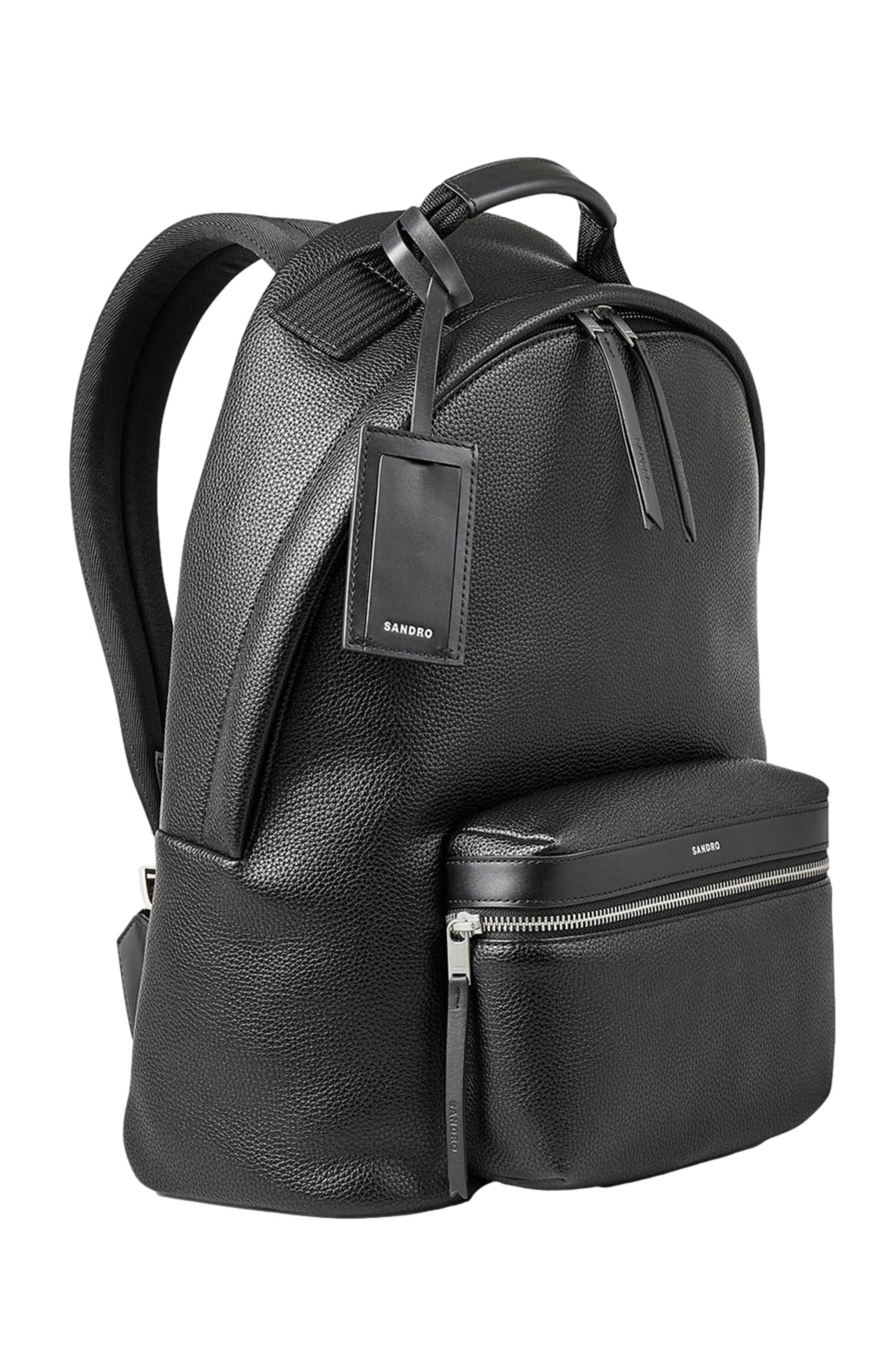 SANDRO Coated canvas backpack in Black at Nordstrom - 3