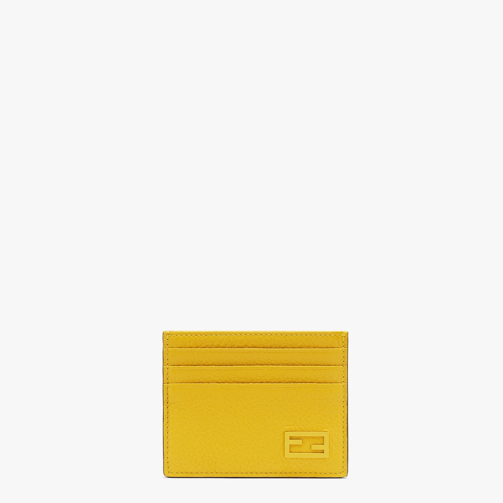 Yellow leather card holder - 1