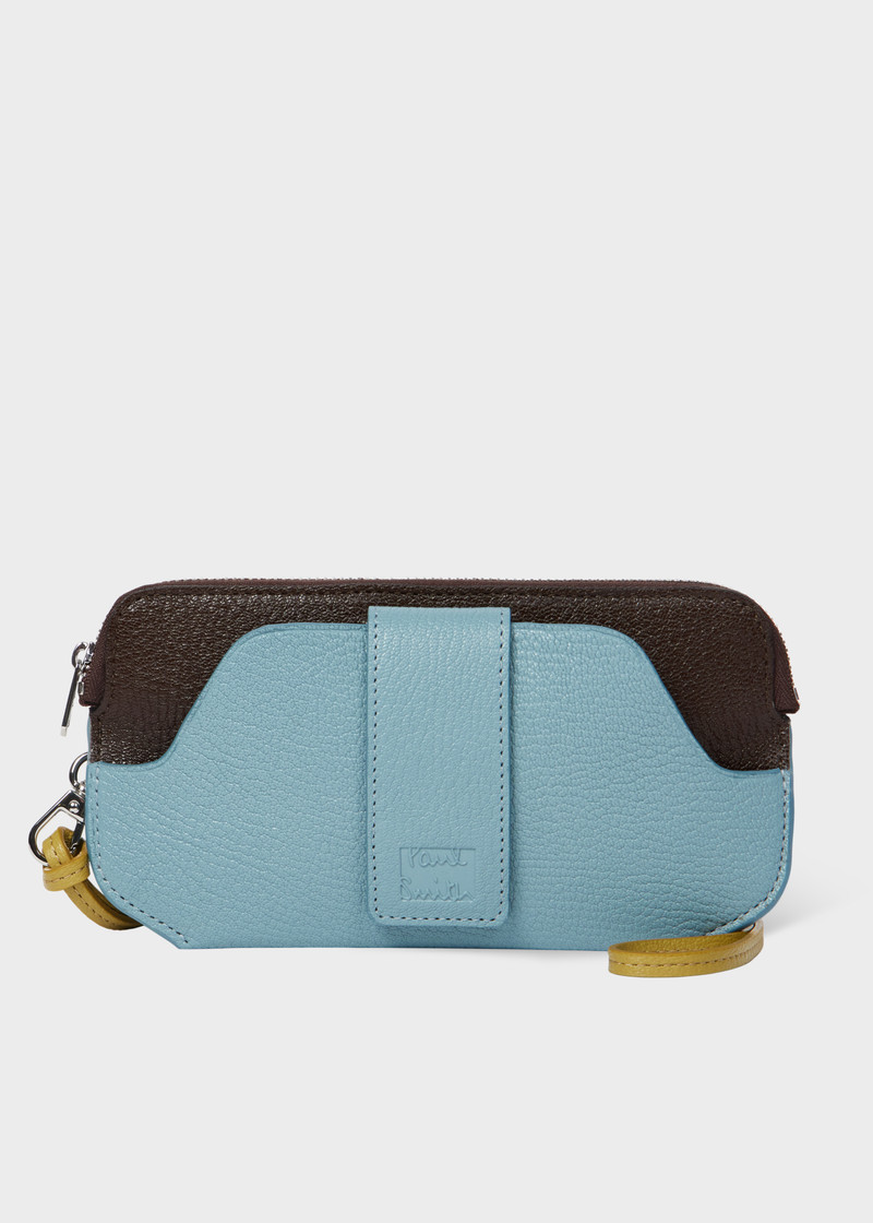 Light Blue Leather Travel Pouch 1