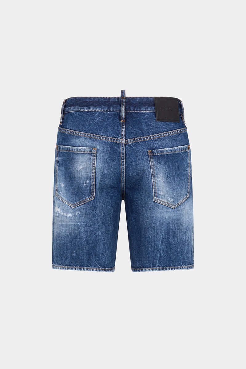 DARK RIPPED WASH MARINE SHORTS - 2