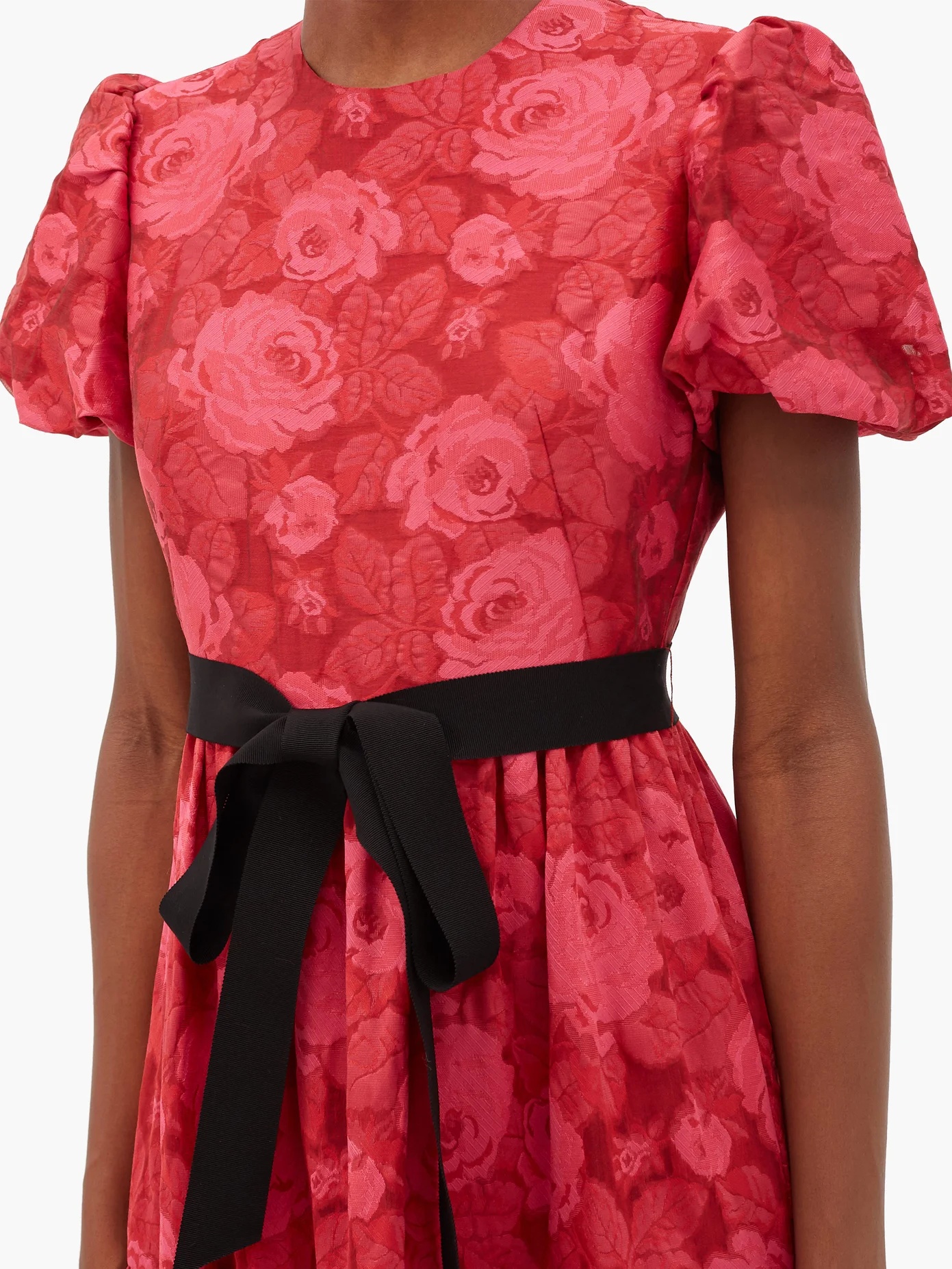 Trin tiered floral-jacquard satin gown - 3