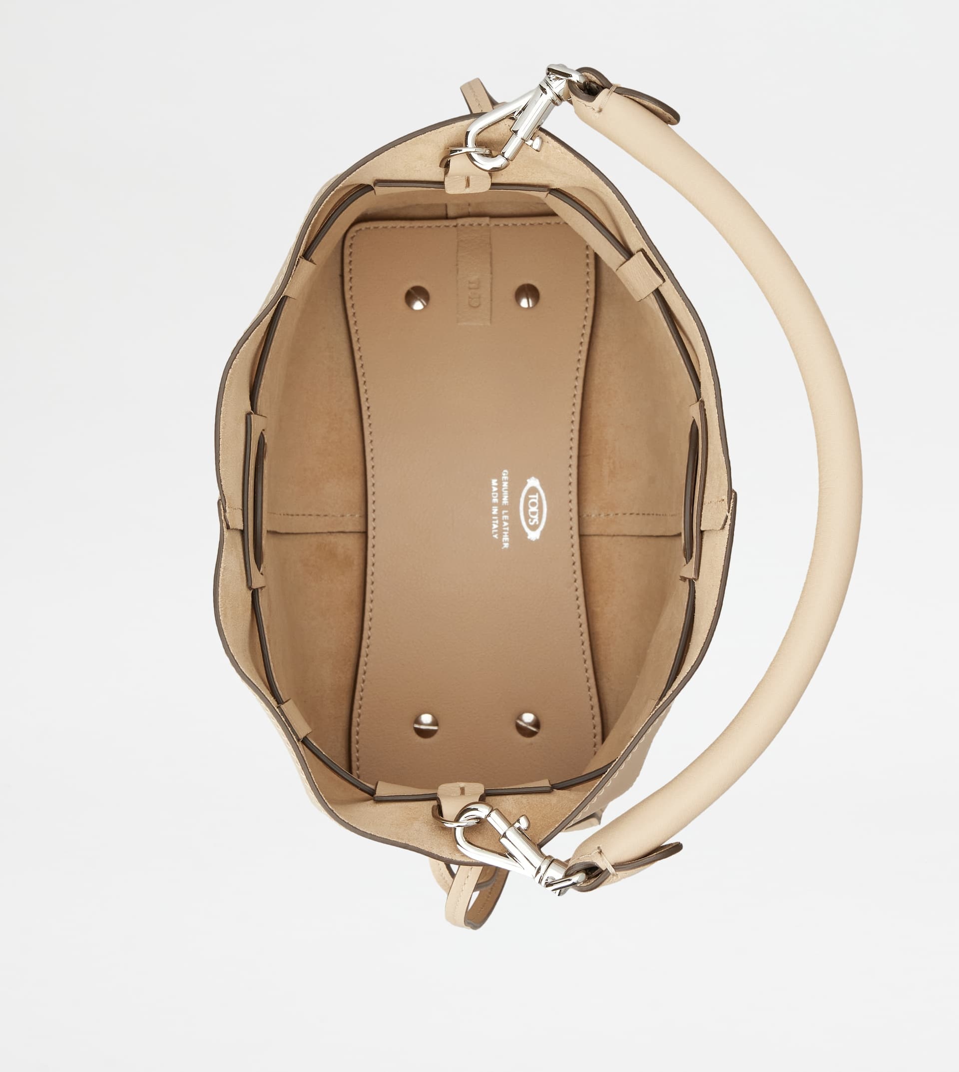 TOD'S DI BAG BUCKET BAG IN LEATHER MINI WITH DRAWSTRING - BEIGE - 4