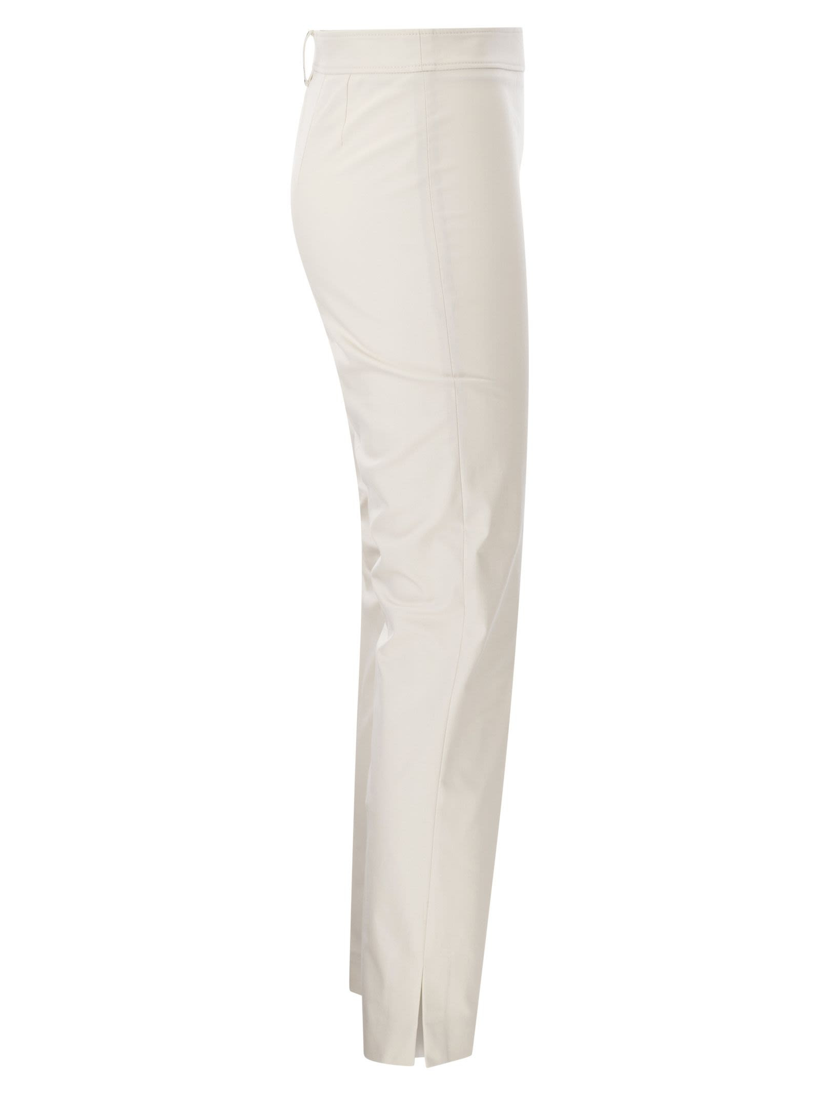 Brunello Cucinelli Women Cotton Twill Capri Trousers With Necklace - 3